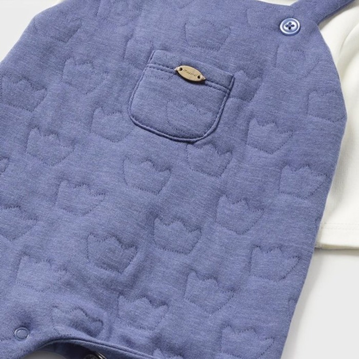 Salopeta simulata bumbac BCI Bleu nou-nascut - Mayoral  4-6 luni (70 cm) [4]