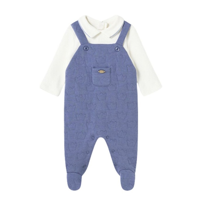 Salopeta simulata bumbac BCI Bleu nou-nascut - Mayoral  4-6 luni (70 cm) [2]