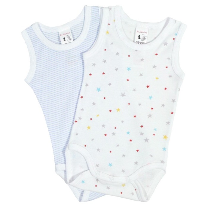 Set 2 Body maiou cu imprimeu Stelute multicolore/linii [1]