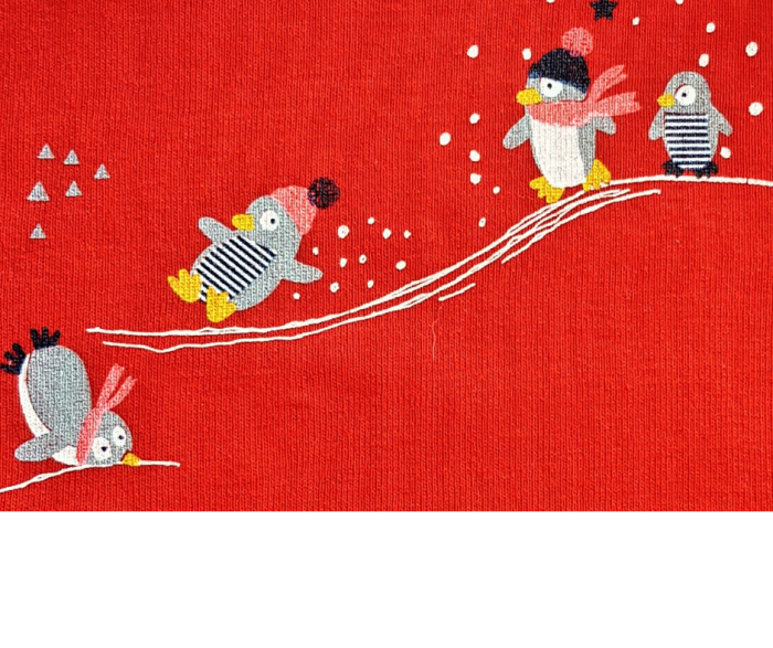 Set 2 body uri cu maneca lunga alb/rosu Pinguini 2 ani [4]