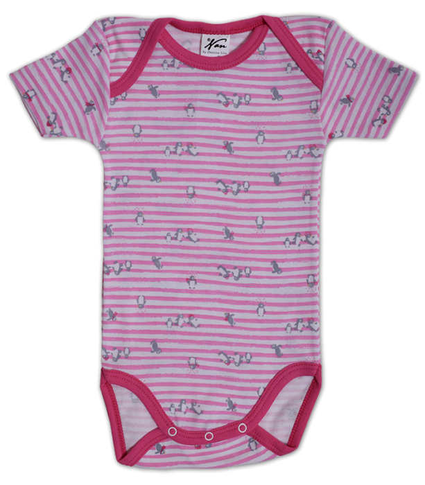 Set 2 body uri cu maneca lunga alb/roz Pinguini 2 ani [2]