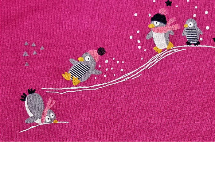 Set 2 body uri cu maneca lunga alb/roz Pinguini 2 ani [5]