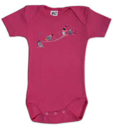 Set 2 body uri cu maneca lunga alb/roz Pinguini 2 ani [3]