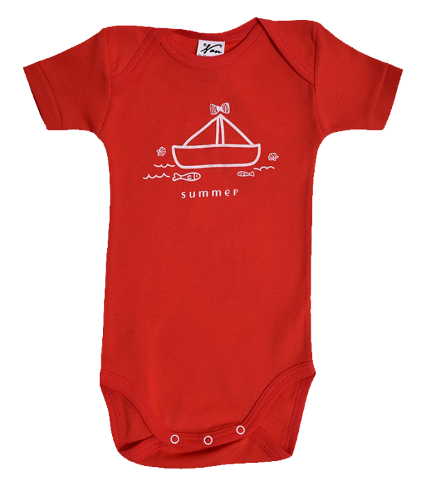 Set 2 body uri cu maneca scurta alb/rosu - Barca [2]