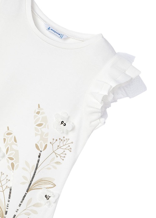 Set 2 piese alb Girl Better Cotton, bluza+pantaloni - Mayoral  7 ani (122 cm) [5]