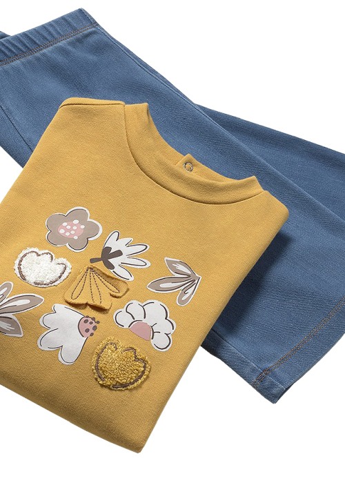 Set 2 piese - Bluza + blugi - galben/albastru [4]