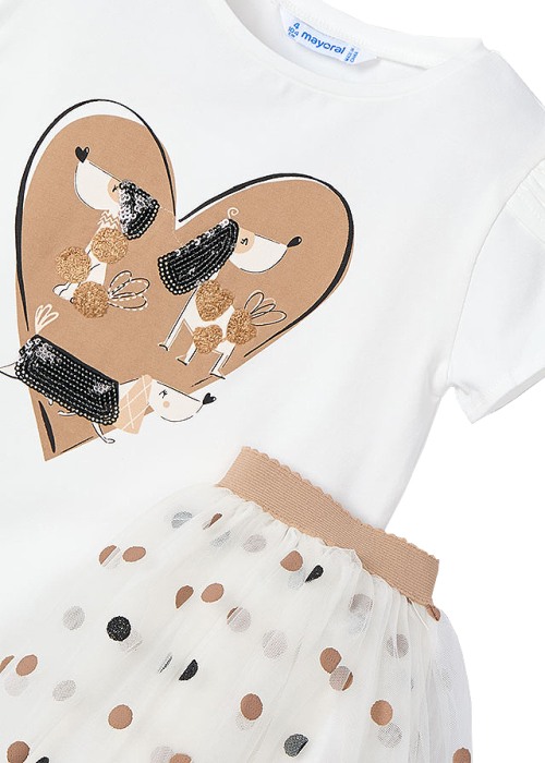 Set 2 piese - Fusta tul+tricou - catei - Mayoral   7 ani [3]