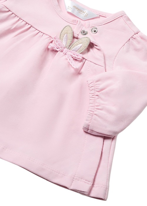 Set 2 piese Iepurasi roz - Bluza + Pantaloni cu botosi - Mayoral 4-6 luni (70 cm) [3]