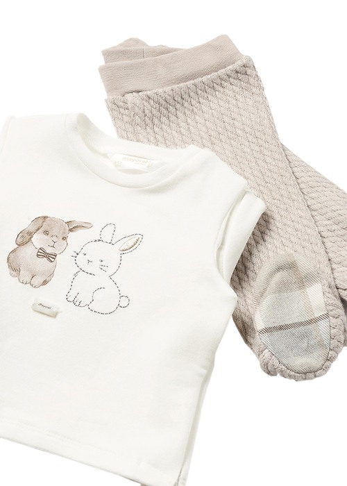 Set 2 piese - Pantaloni cu botosei + Bluza - Maro - Mayoral [2]