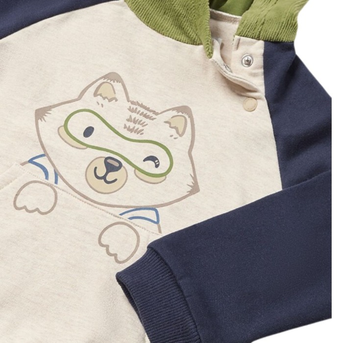 Set 2 piese pantaloni reiat Kaki bebe [3]