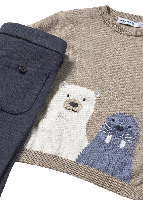 Set 2 piese - Pulover + pantaloni - gri/bleumarin [3]