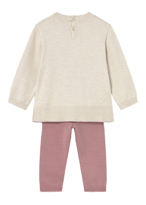 Set 2 piese - Pulover + pantaloni tricotati - bej/roz - Mayoral [2]