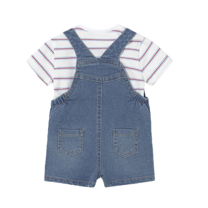 Set 2 piese - Salopeta blugi cu bretele + tricou - Mayoral 12 luni - Copie [3]