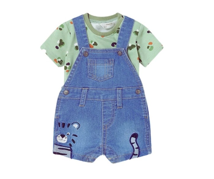 Set 2 piese - Salopeta blugi cu bretele + tricou VERNIL- Mayoral  12 luni [2]