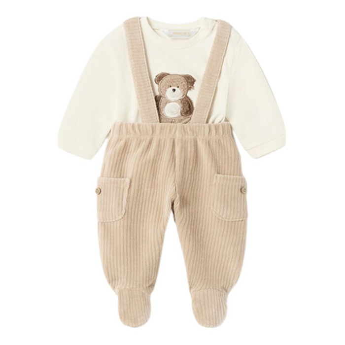 Set 2 piese - Salopeta velur cu bretele + bluza cu maneca lunga - Mayoral   4-6 luni (70 cm) [2]