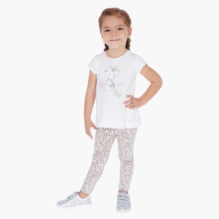 Set 2 piese tricou si colanti animal print 6 ani [4]