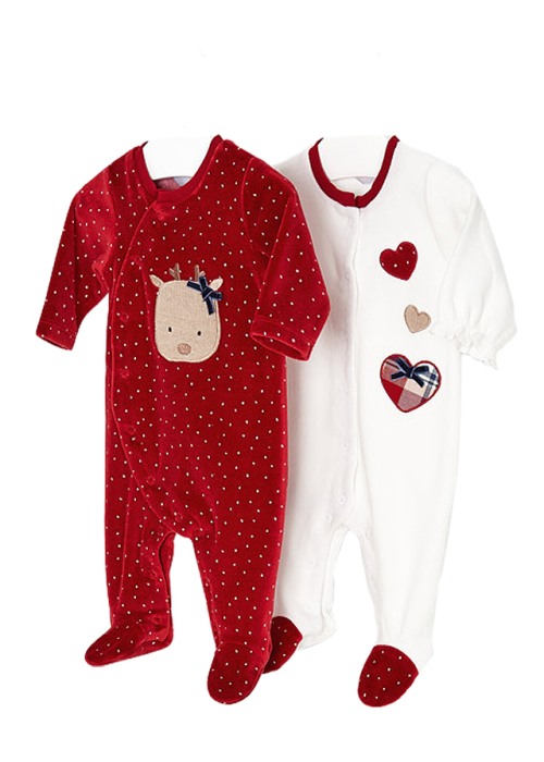 Set 2 salopete (pijamale) ECOFRIENDS - Catifea - Mayoral 4-6 luni [2]