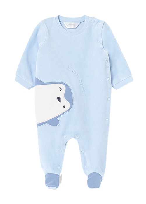 Set 2 salopete (pijamale) ECOFRIENDS - Catifea - Pinguini - Mayoral 4-6 luni [3]