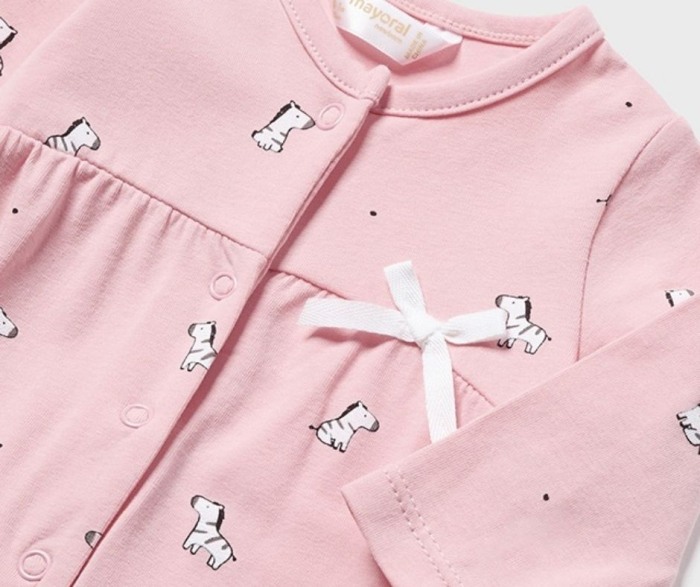 Set 2 salopete  (pijamale) imprimeu bumbac sustenabil Zebre - Mayoral 2-4 luni [2]