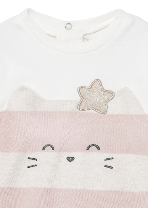 Set 2 salopete (pijamale) - pisicute / dungi + bentita - Mayoral 2-4 luni [3]