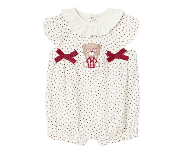 Set 2 salopete (pijamale) scurte din bumbac sustenabil - Mayoral 4-6 luni [4]