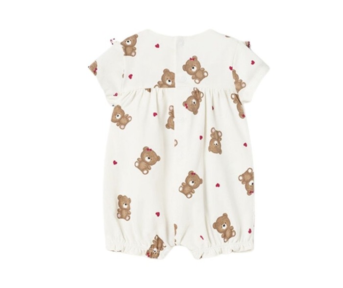 Set 2 salopete (pijamale) scurte din bumbac sustenabil - Mayoral 4-6 luni [6]