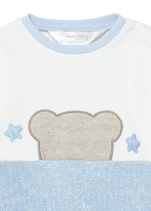 Set 2 salopete (pijamale) - ursulet / buline + bavetica - Mayoral 2-4 luni [4]