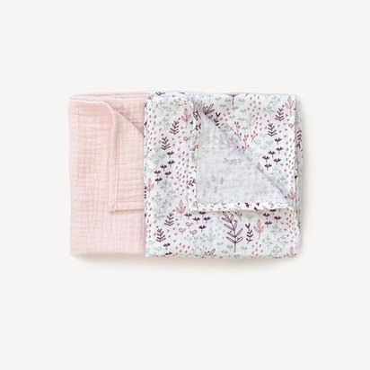 Set 2x prosopele muselina Pink& Flowers - Buva [2]