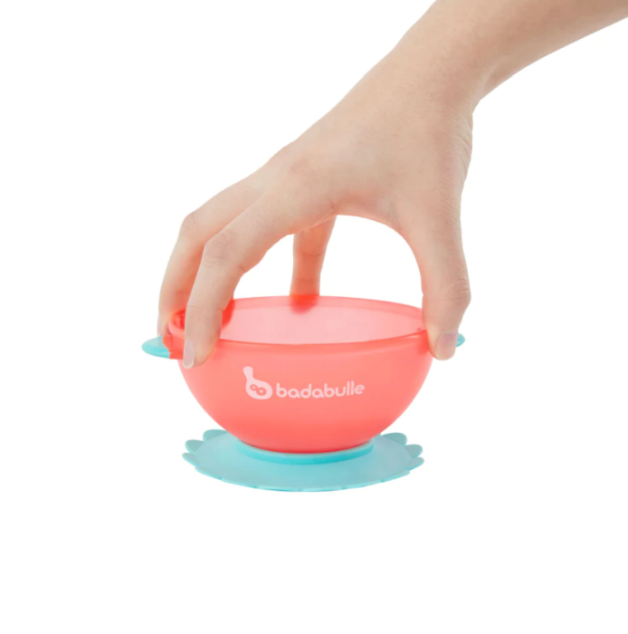 Set 3 boluri colorate pentru mancare, cu suport inclus [3]