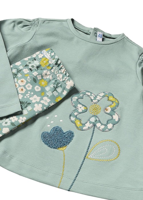 Set 3 piese - Bluza + Pantaloni + Bentita - Flori - Mayoral   36 luni [2]