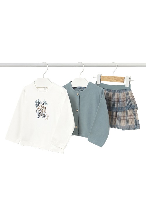 Set 3 piese - Fusta+bluza+cardigan [2]