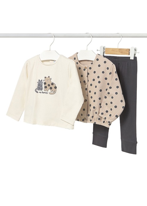 Set 3 piese - Pulover+bluza+colanti - bej - Mayoral [2]