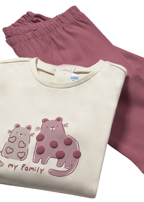 Set 3 piese - Pulover+bluza+colanti - roz - Mayoral [4]