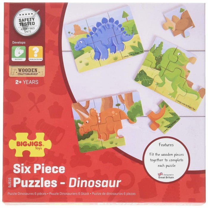 Set 3 puzzle din lemn - Dinozauri [2]