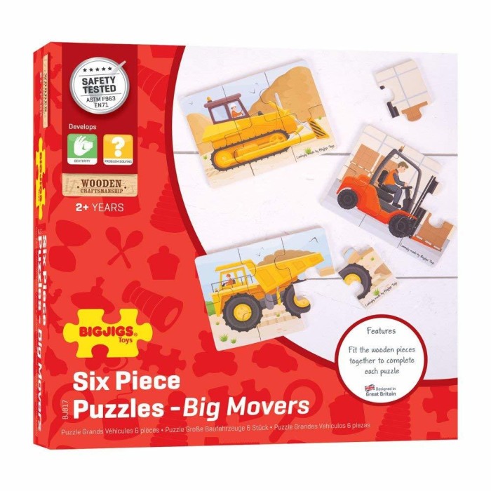 Set 3 puzzle din lemn - Vehicule pentru constructii [4]