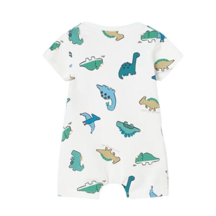 Set 3 salopete  scurte Dino din bumbac sustenabil pentru nou-nascut [4]