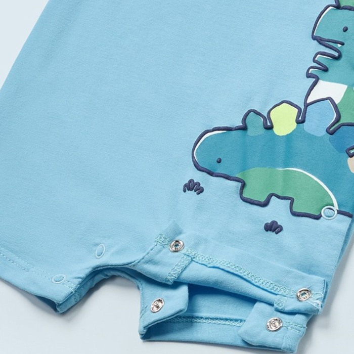 Set 3 salopete  scurte Dino din bumbac sustenabil pentru nou-nascut [3]