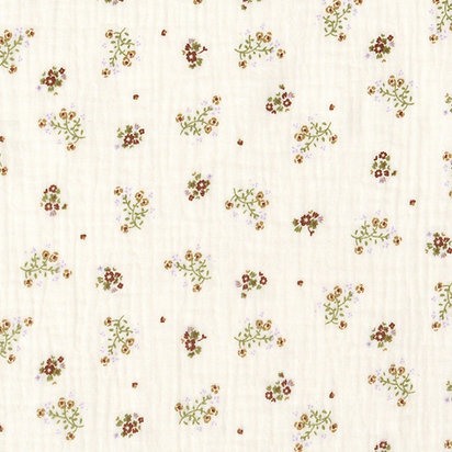 Set 3x batistute muselina Almond, White, Flowers - Buva [8]