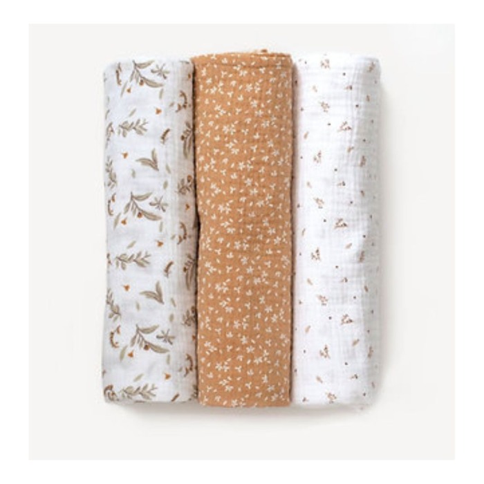 Set 3x paturici muselina Wheat& Flowers - Buva [2]