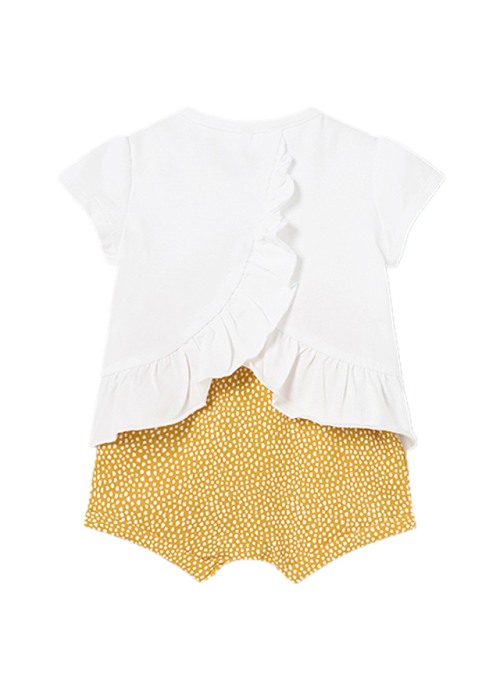 Set 4 piese din Better Cotton pentru nou-nascut, fata - Alb / Galben [4]