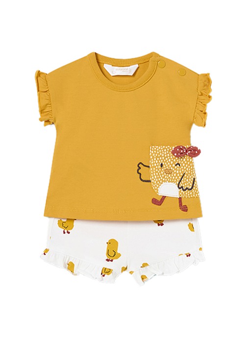 Set 4 piese din Better Cotton pentru nou-nascut, fata - Alb / Galben [3]