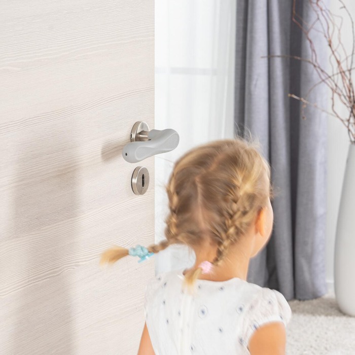 Set 4 protectii clanta usa, din silicon, acoperire completa, Reer HandleGuard 70091 [12]