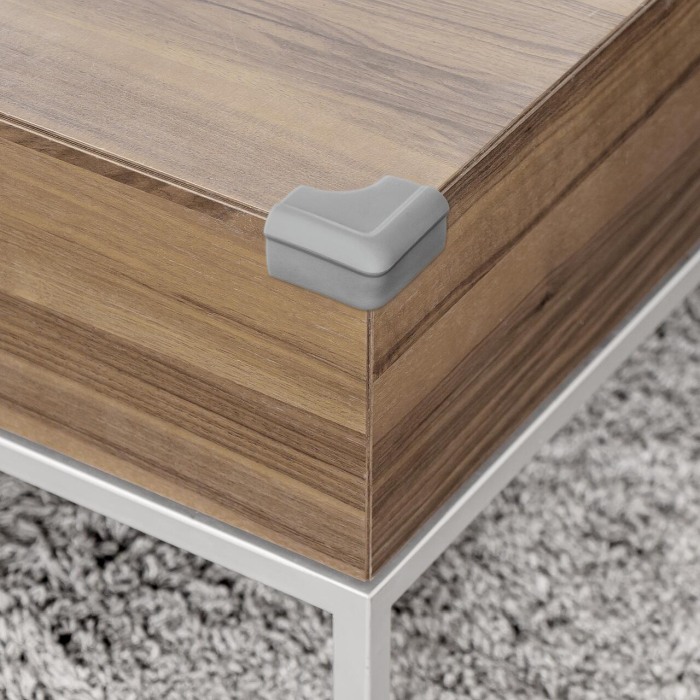 Set 4 protectii de colturi din spuma poliuretan, cu banda adeziva 3M, rezistenta la muscaturi, gri, Reer 82031 [5]