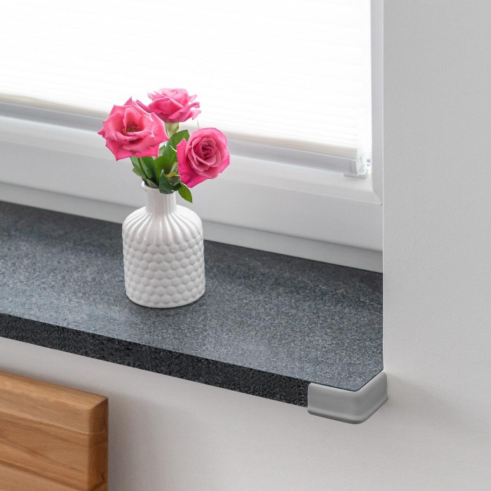 Set 4 protectii de colturi din spuma poliuretan, cu banda adeziva 3M, rezistenta la muscaturi, gri, Reer 82031 [4]