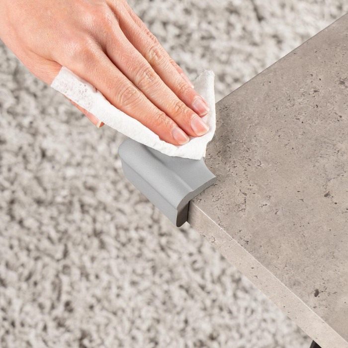 Set 4 protectii de colturi din spuma poliuretan, cu banda adeziva 3M, rezistenta la muscaturi, gri, Reer 82031 [10]