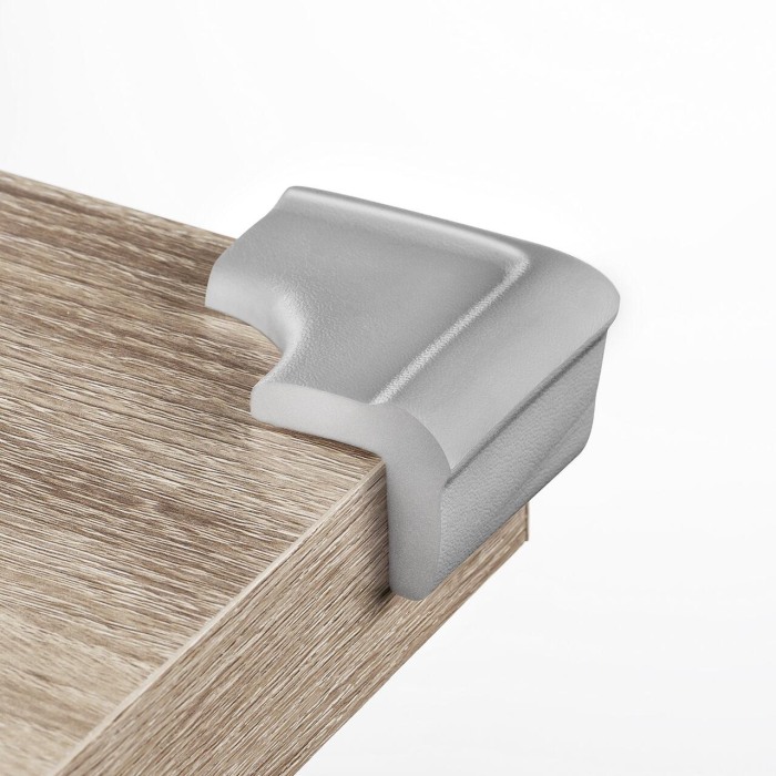 Set 4 protectii de colturi din spuma poliuretan, cu banda adeziva 3M, rezistenta la muscaturi, gri, Reer 82031 [8]