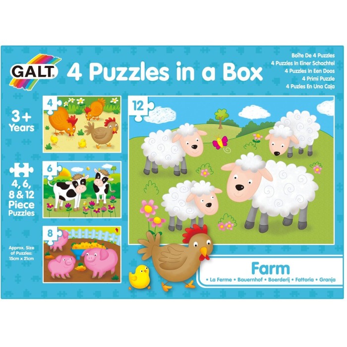 Set 4 puzzle-uri Animale de la ferma (4, 6, 8, 12 piese) [2]