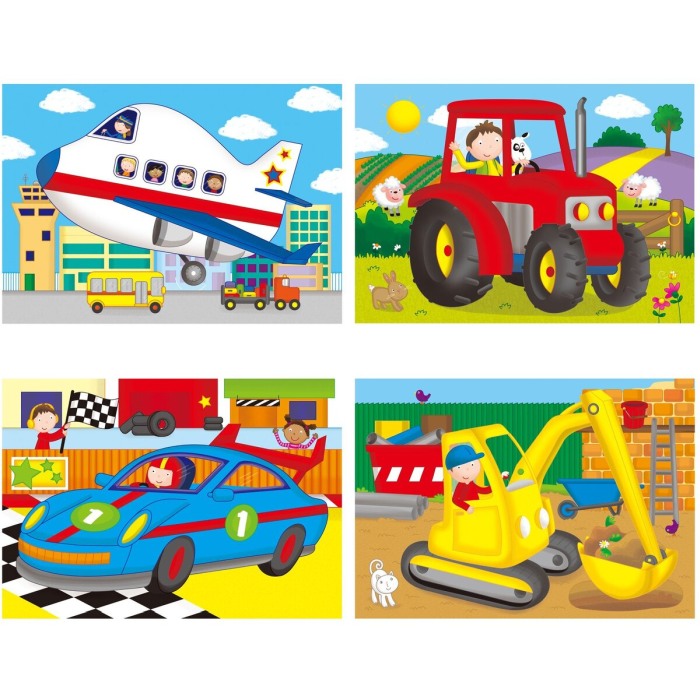 Set 4 puzzle-uri Vehicule (4, 6, 8, 12 piese) [3]