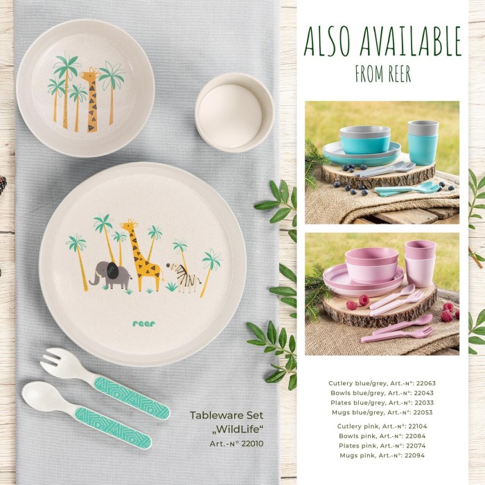 Set 5 piese vesela pentru mancarea copiilor, din materiale naturale, fara BPA, fara melamina, lavabile in masina de spalat vase, Reer Growing 22020 [8]