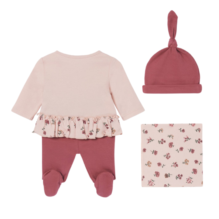 Set cadou 4 piese ECOFRIENDS bebe Flori 1-2 luni [2]